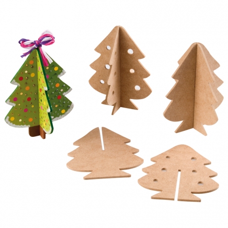 Sapins bois à décorer - Lot de 30