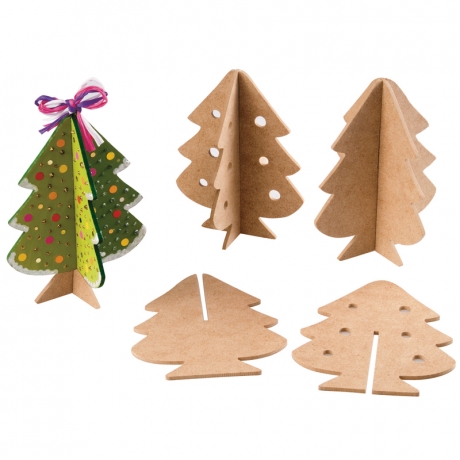 Sapins bois à décorer - Lot de 10