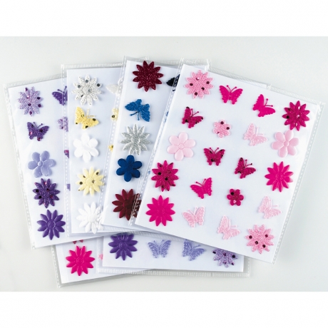 Fleurs et papillons tissu autocollant