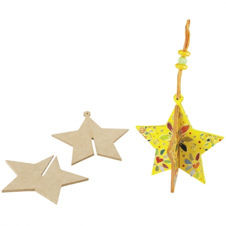 Étoiles bois à décorer