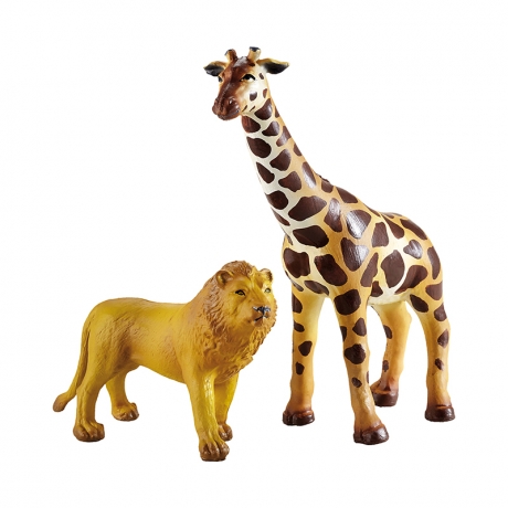 Girafe et lion