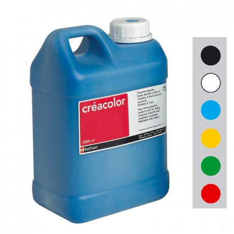 Gouache Créacolor n°1 - Lot de 6 bidons de 2 litres