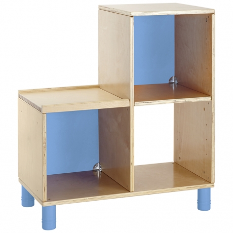 Meuble mixte 3 cases Clorofile - Bleu