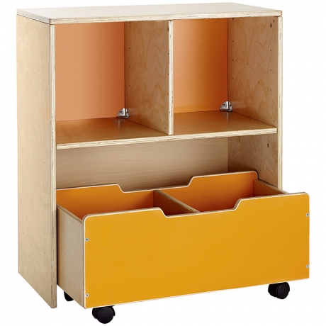 Meuble haut avec coffre à roulettes Clorofile - Orange