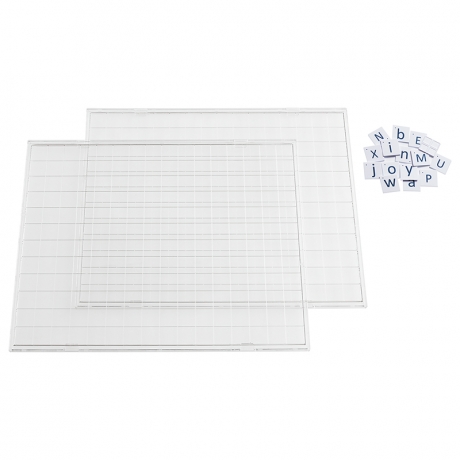 Mosaïc - Lettres capitales et script - Lot de 120 pions + 2 grilles