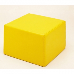 Pouf carré jaune