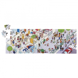 Puzzles bois juxtaposables - La cour d'école + L'école - Offre spéciale