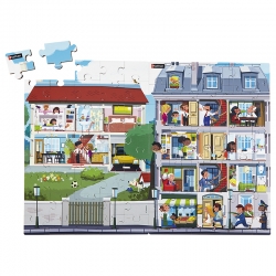 Puzzles bois juxtaposables - L'immeuble + La maison - Offre spéciale